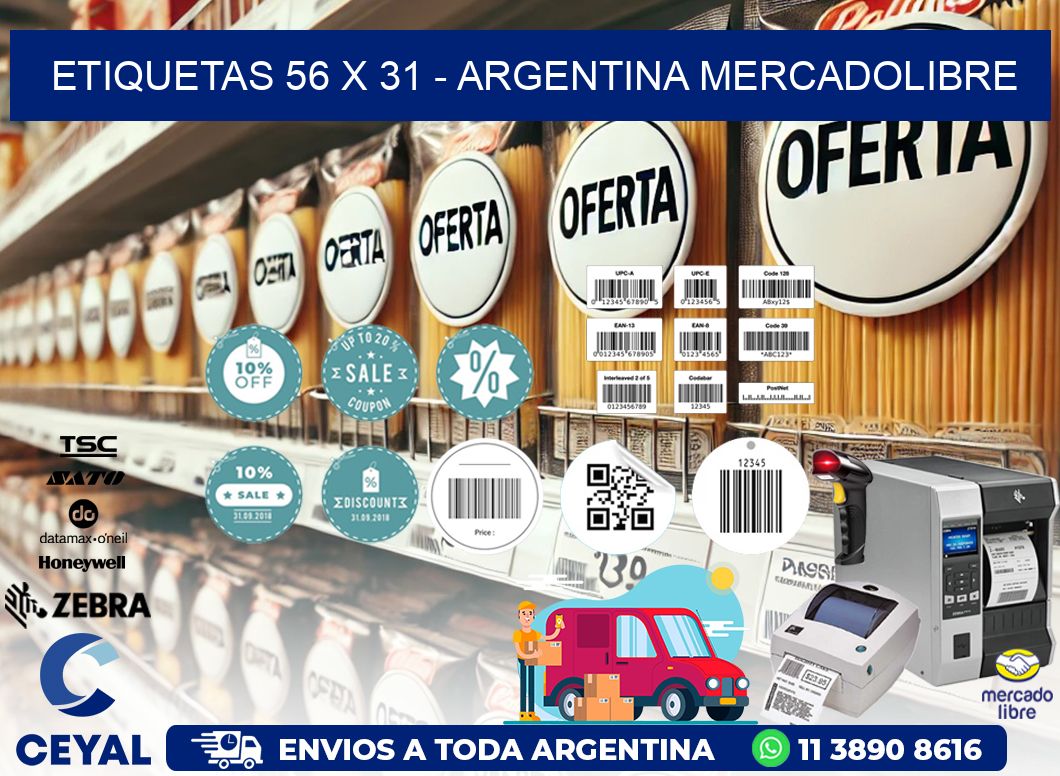 ETIQUETAS 56 x 31 - ARGENTINA MERCADOLIBRE