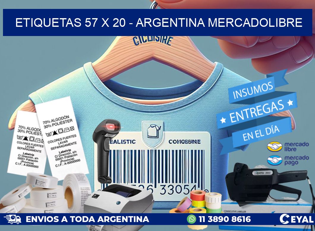 ETIQUETAS 57 x 20 – ARGENTINA MERCADOLIBRE