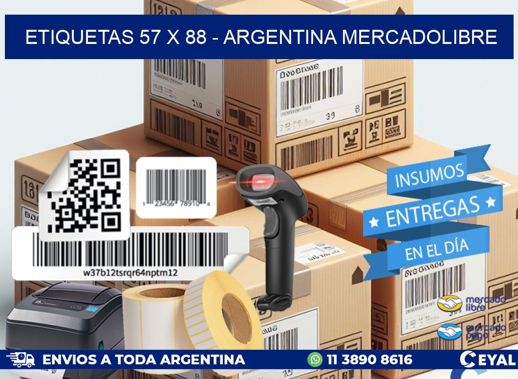 ETIQUETAS 57 x 88 - ARGENTINA MERCADOLIBRE