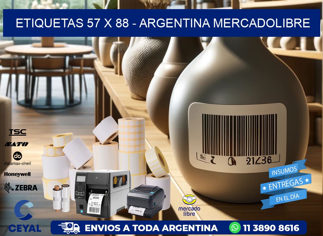 ETIQUETAS 57 x 88 - ARGENTINA MERCADOLIBRE