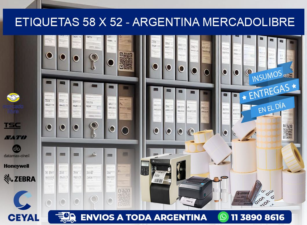 ETIQUETAS 58 x 52 - ARGENTINA MERCADOLIBRE