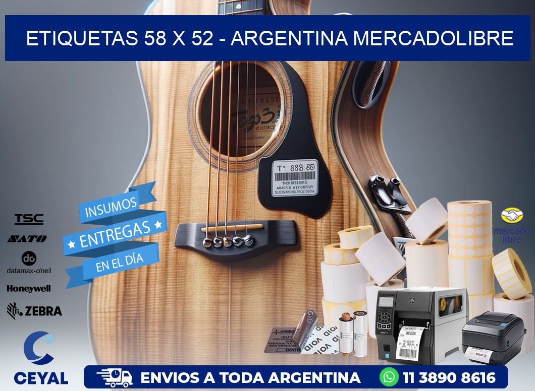 ETIQUETAS 58 x 52 - ARGENTINA MERCADOLIBRE