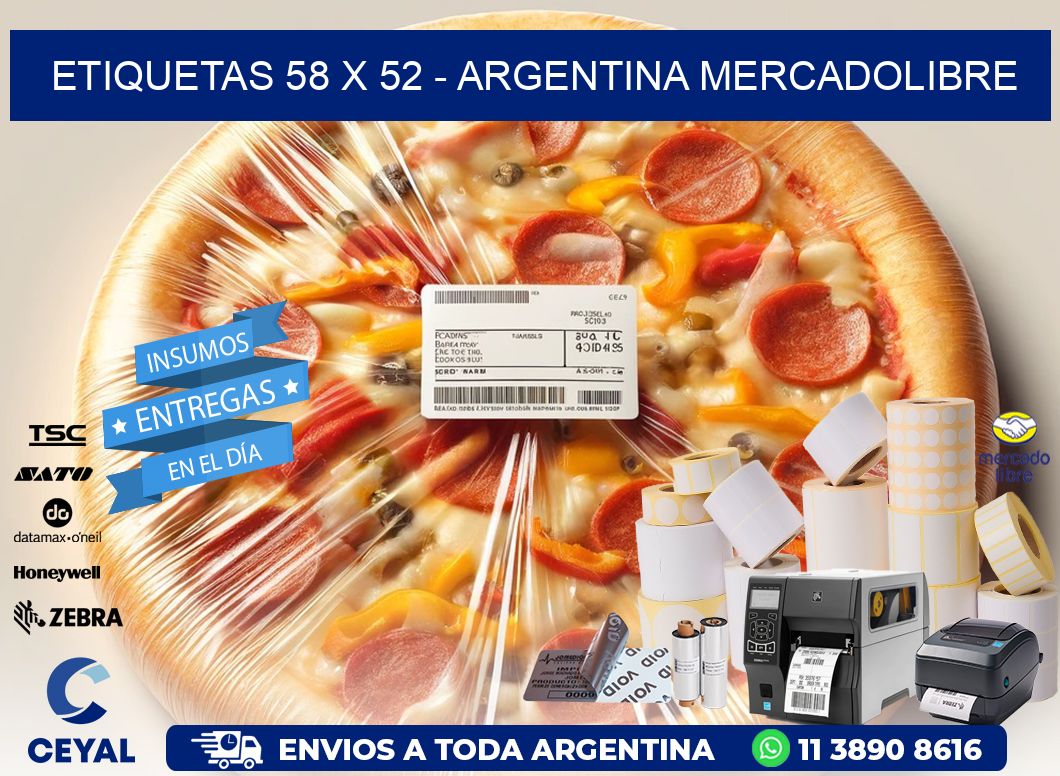 ETIQUETAS 58 x 52 - ARGENTINA MERCADOLIBRE