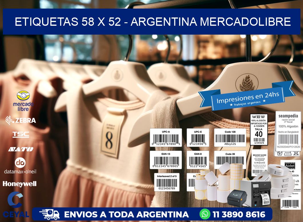 ETIQUETAS 58 x 52 - ARGENTINA MERCADOLIBRE