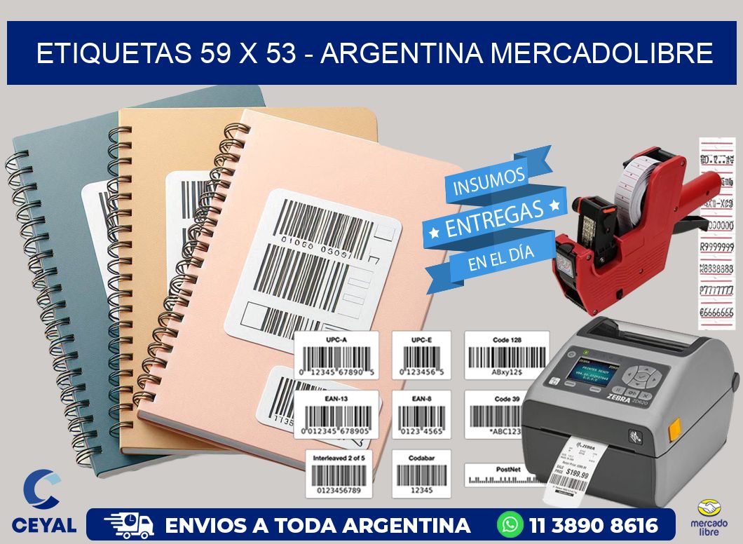 ETIQUETAS 59 x 53 - ARGENTINA MERCADOLIBRE