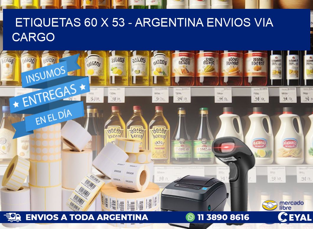 ETIQUETAS 60 x 53 - ARGENTINA ENVIOS VIA CARGO