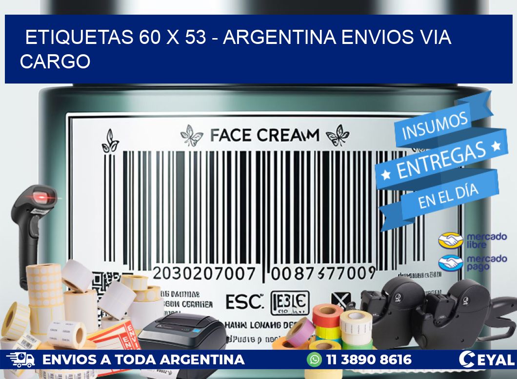 ETIQUETAS 60 x 53 - ARGENTINA ENVIOS VIA CARGO