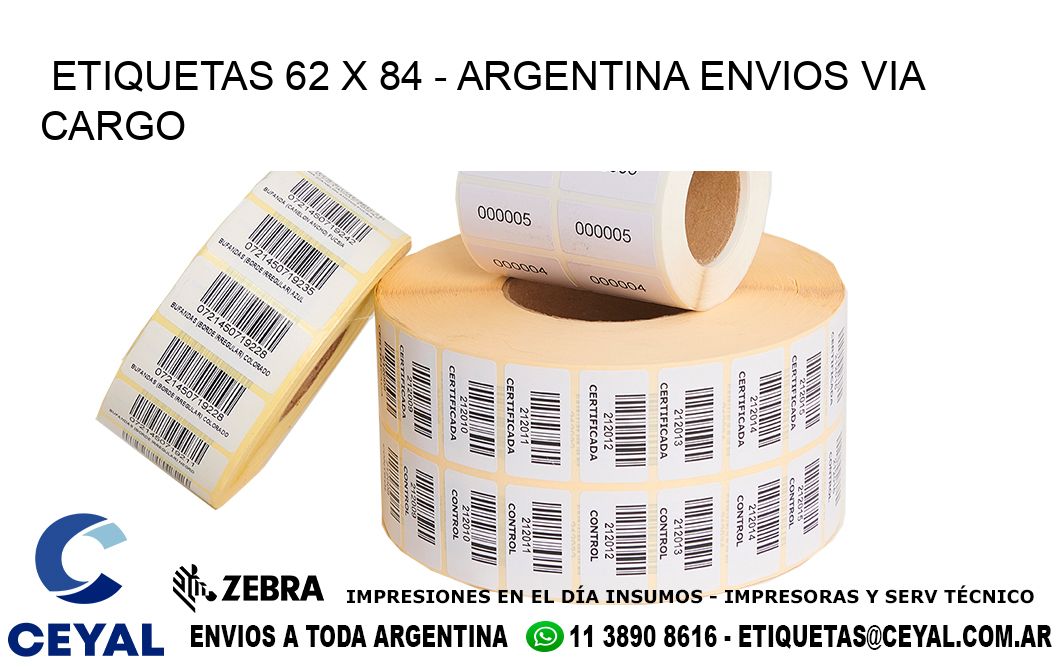 ETIQUETAS 62 x 84 - ARGENTINA ENVIOS VIA CARGO