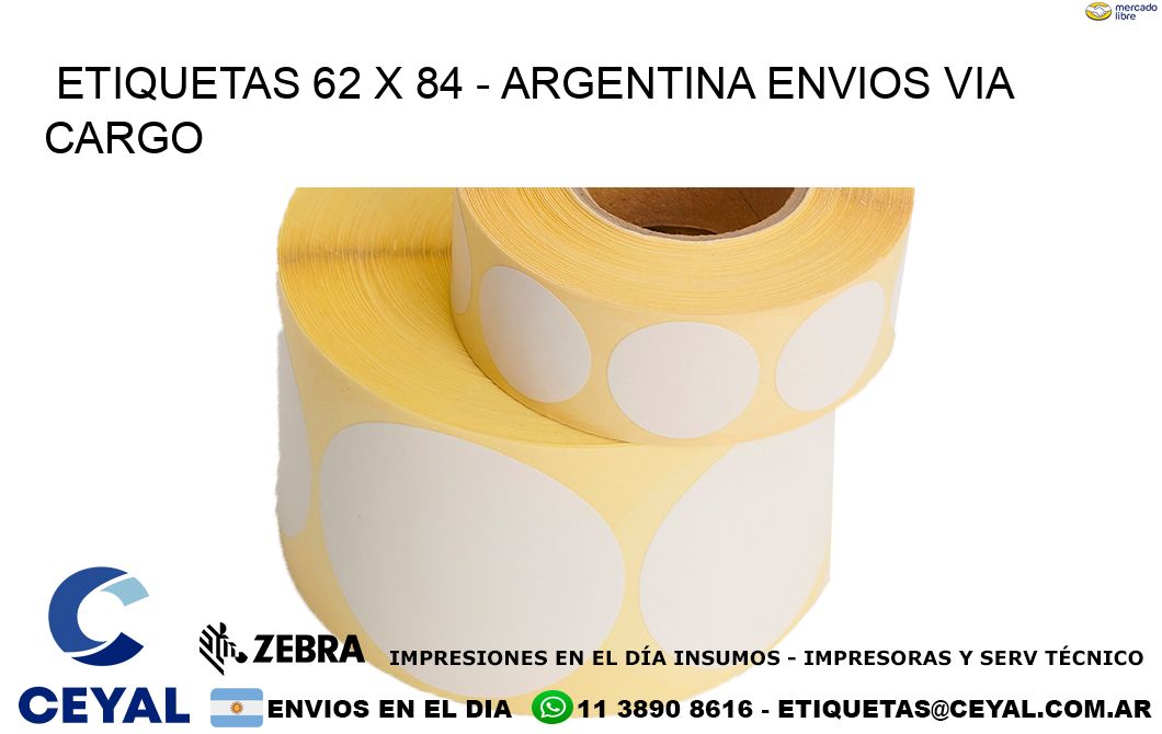 ETIQUETAS 62 x 84 – ARGENTINA ENVIOS VIA CARGO