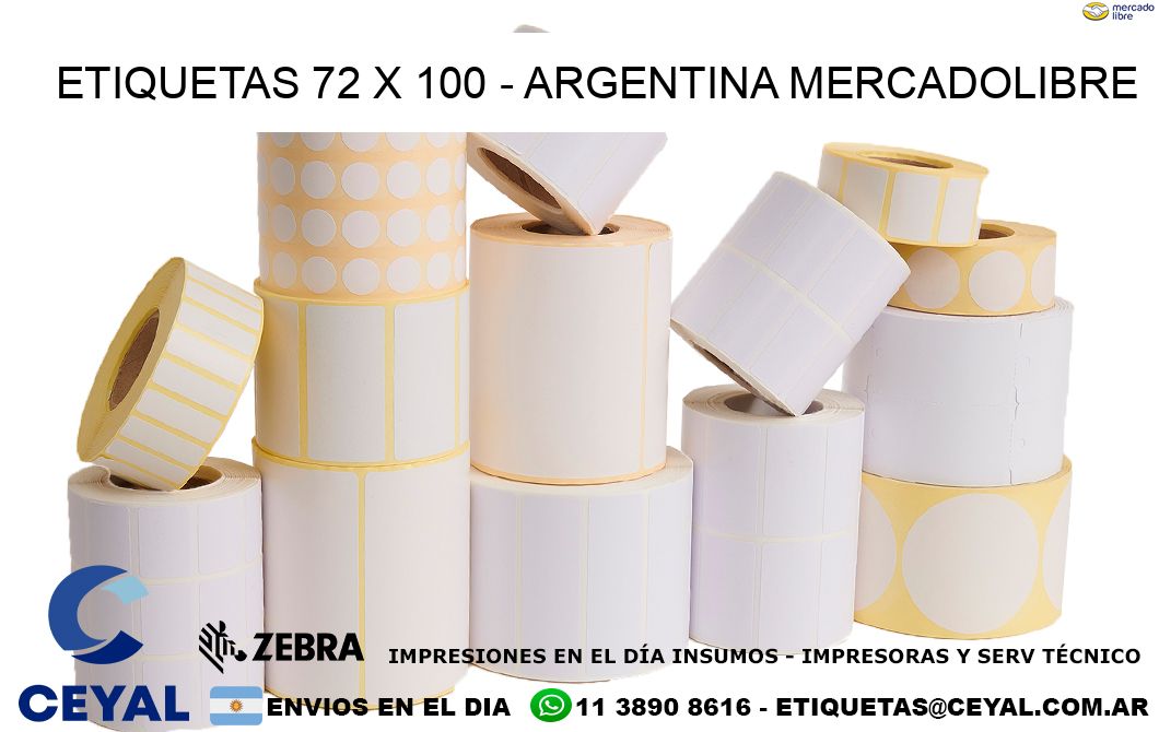 ETIQUETAS 72 x 100 - ARGENTINA MERCADOLIBRE