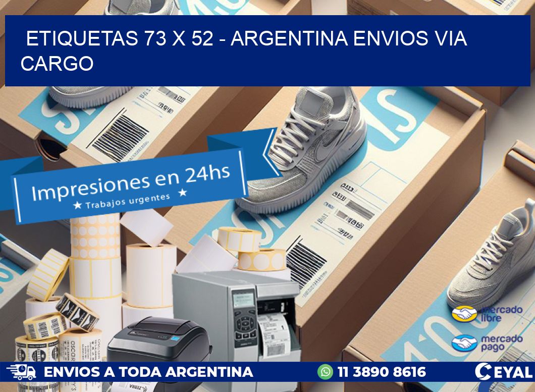 ETIQUETAS 73 x 52 - ARGENTINA ENVIOS VIA CARGO