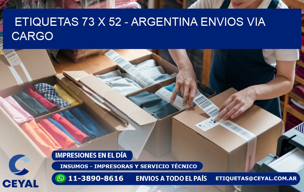 ETIQUETAS 73 x 52 - ARGENTINA ENVIOS VIA CARGO