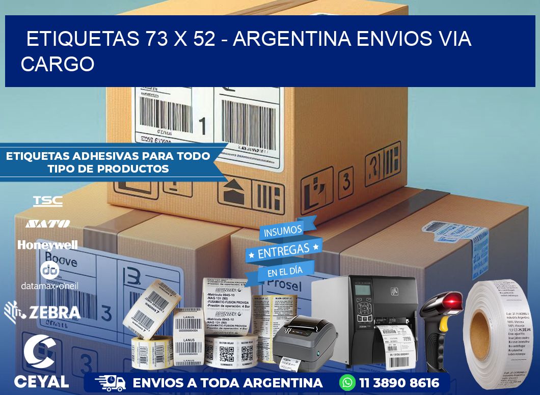 ETIQUETAS 73 x 52 - ARGENTINA ENVIOS VIA CARGO