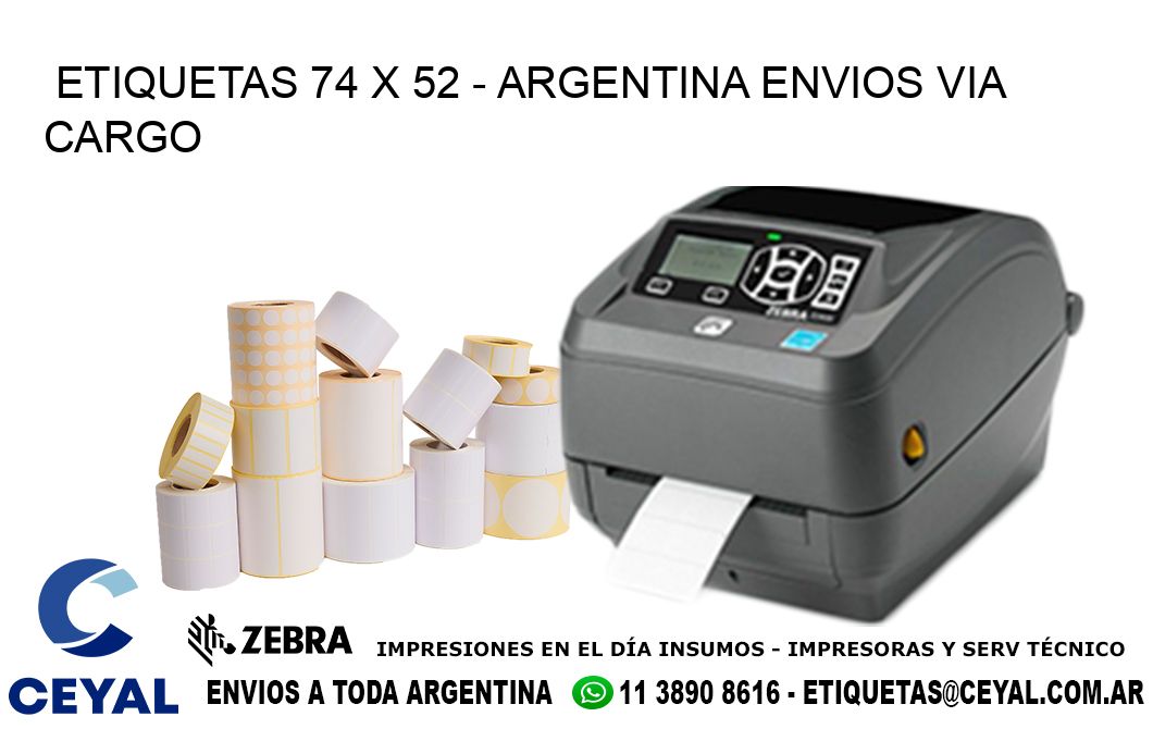 ETIQUETAS 74 x 52 - ARGENTINA ENVIOS VIA CARGO