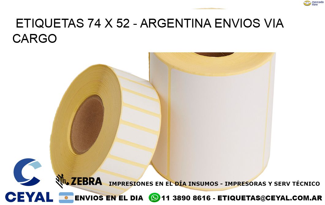 ETIQUETAS 74 x 52 – ARGENTINA ENVIOS VIA CARGO