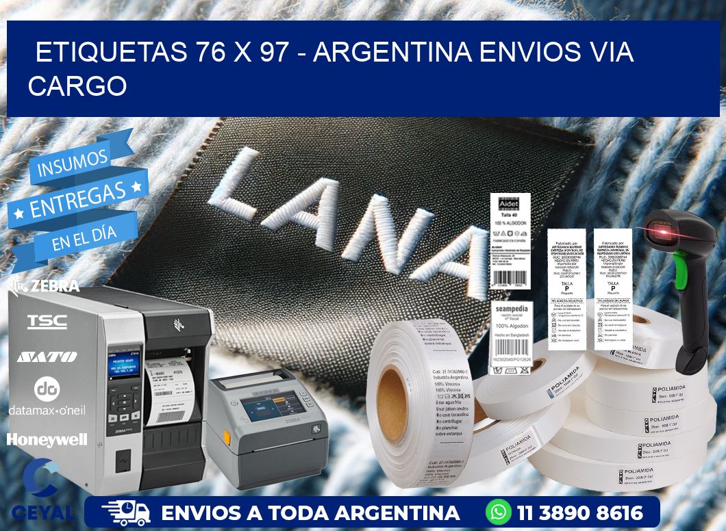 ETIQUETAS 76 x 97 - ARGENTINA ENVIOS VIA CARGO