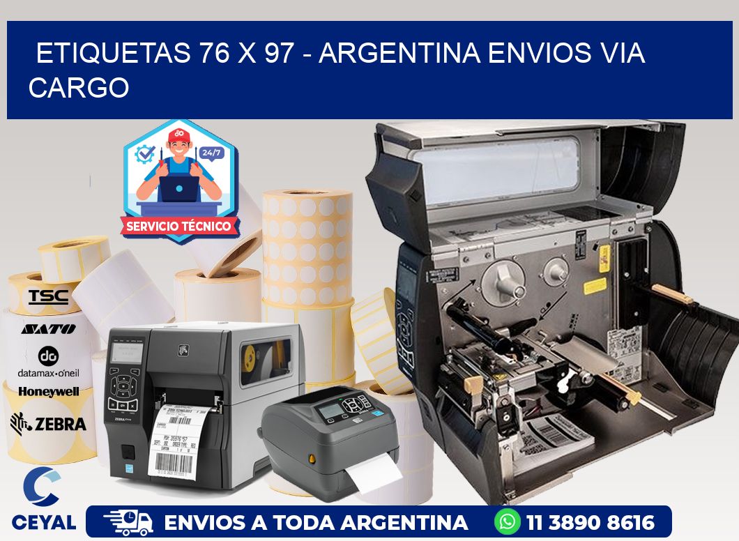 ETIQUETAS 76 x 97 - ARGENTINA ENVIOS VIA CARGO