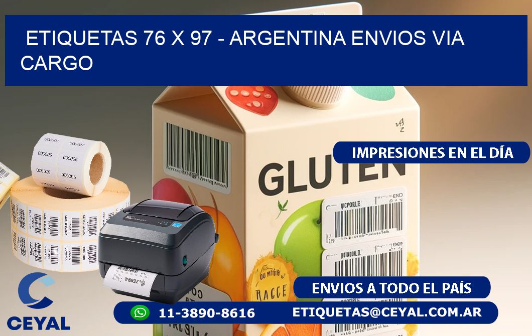 ETIQUETAS 76 x 97 - ARGENTINA ENVIOS VIA CARGO