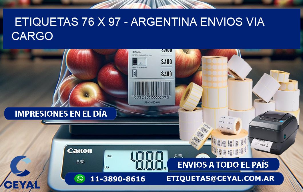 ETIQUETAS 76 x 97 - ARGENTINA ENVIOS VIA CARGO