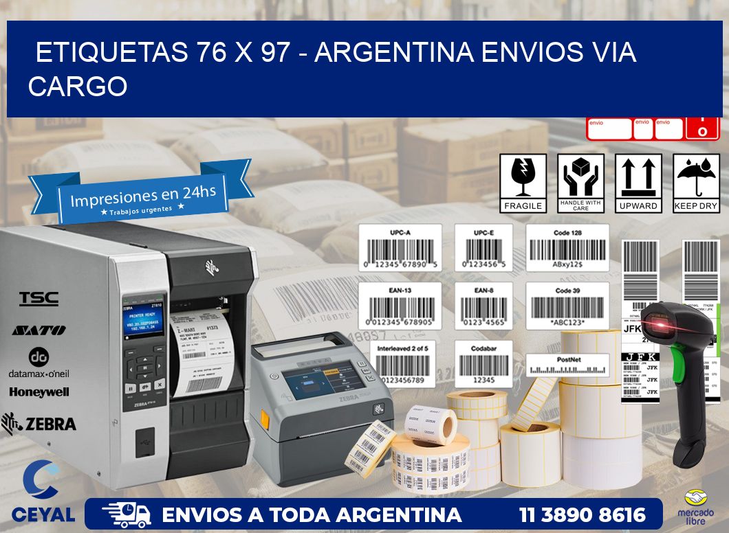 ETIQUETAS 76 x 97 – ARGENTINA ENVIOS VIA CARGO