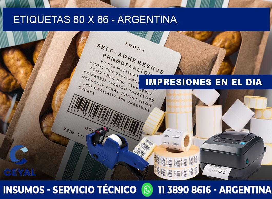 ETIQUETAS 80 x 86 - ARGENTINA