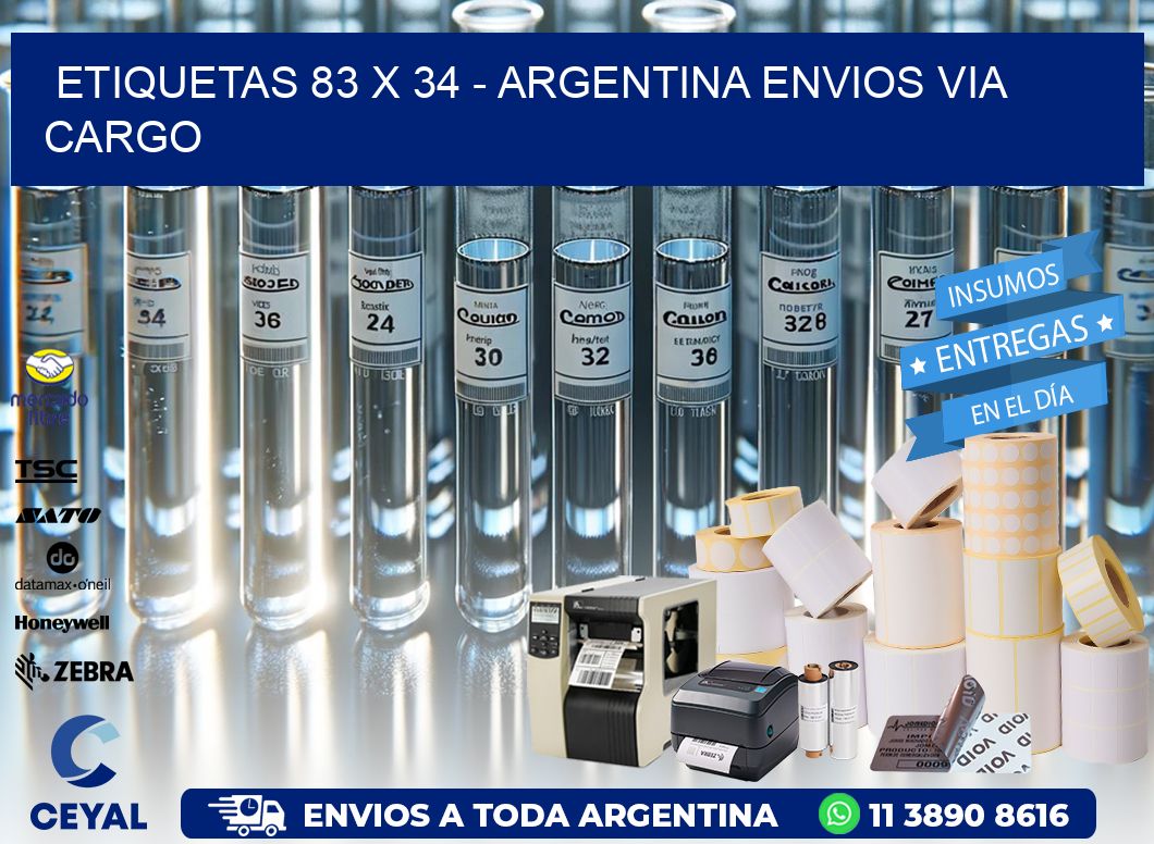 ETIQUETAS 83 x 34 – ARGENTINA ENVIOS VIA CARGO