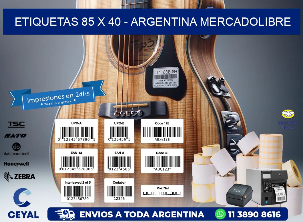 ETIQUETAS 85 x 40 - ARGENTINA MERCADOLIBRE