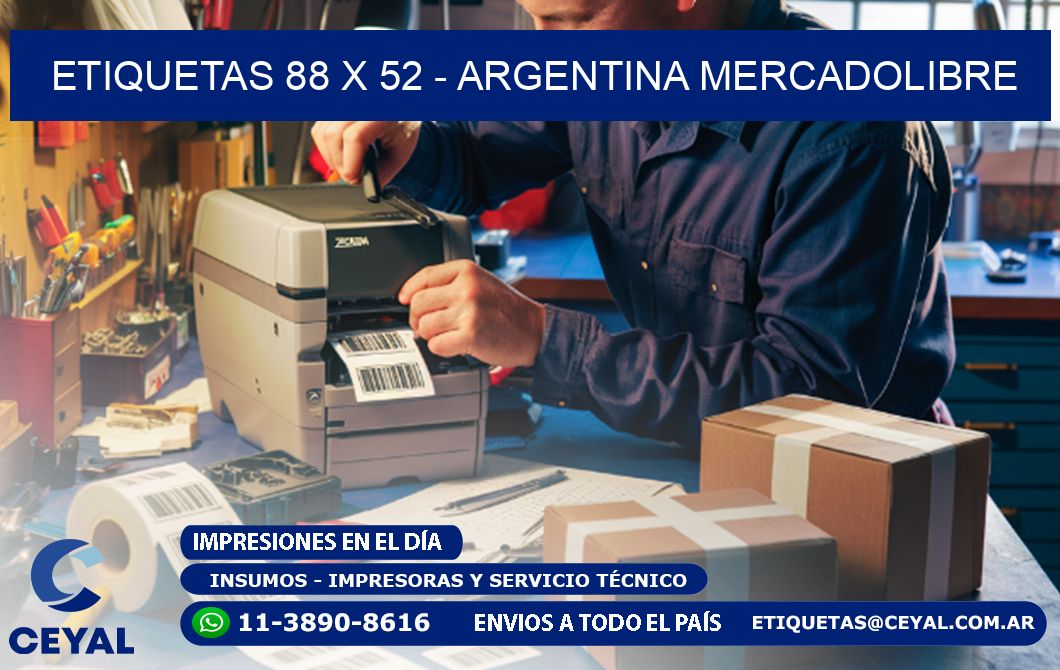 ETIQUETAS 88 x 52 - ARGENTINA MERCADOLIBRE