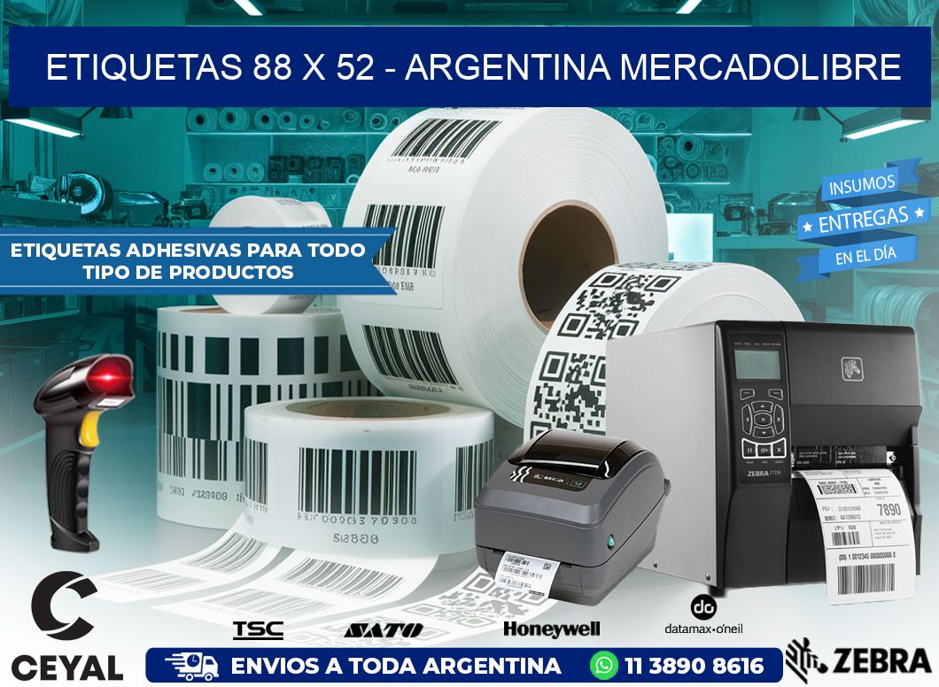 ETIQUETAS 88 x 52 – ARGENTINA MERCADOLIBRE