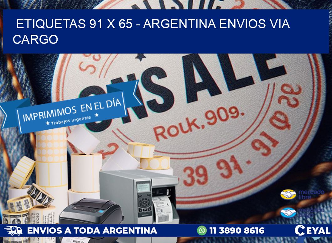 ETIQUETAS 91 x 65 - ARGENTINA ENVIOS VIA CARGO