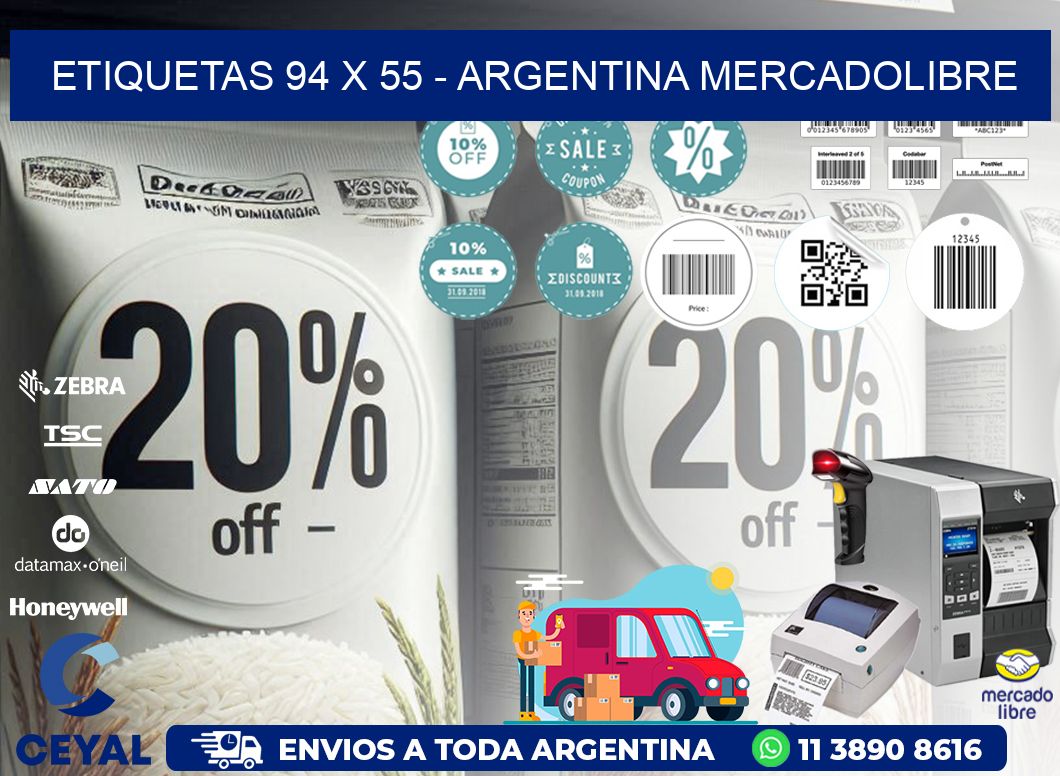 ETIQUETAS 94 x 55 - ARGENTINA MERCADOLIBRE