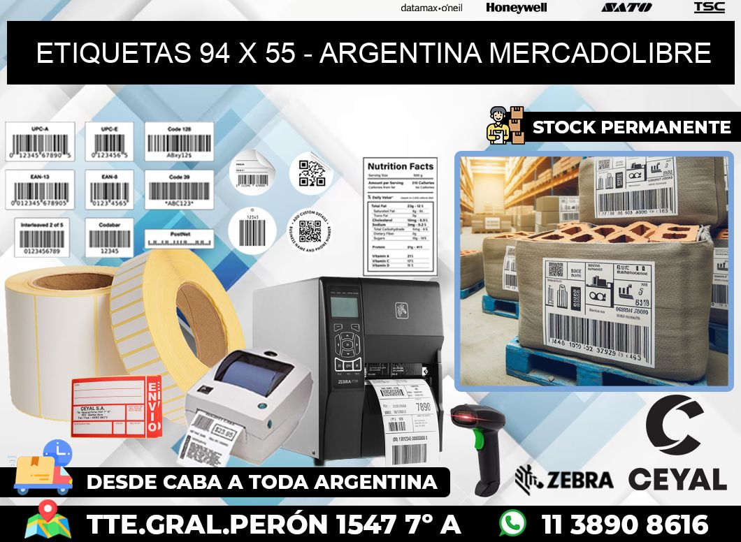 ETIQUETAS 94 x 55 – ARGENTINA MERCADOLIBRE