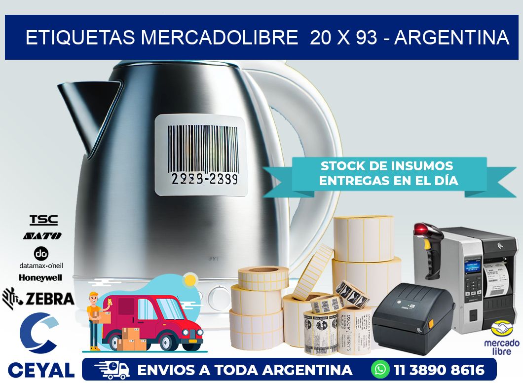 ETIQUETAS MERCADOLIBRE  20 x 93 – ARGENTINA