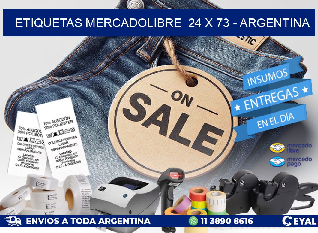 ETIQUETAS MERCADOLIBRE  24 x 73 - ARGENTINA