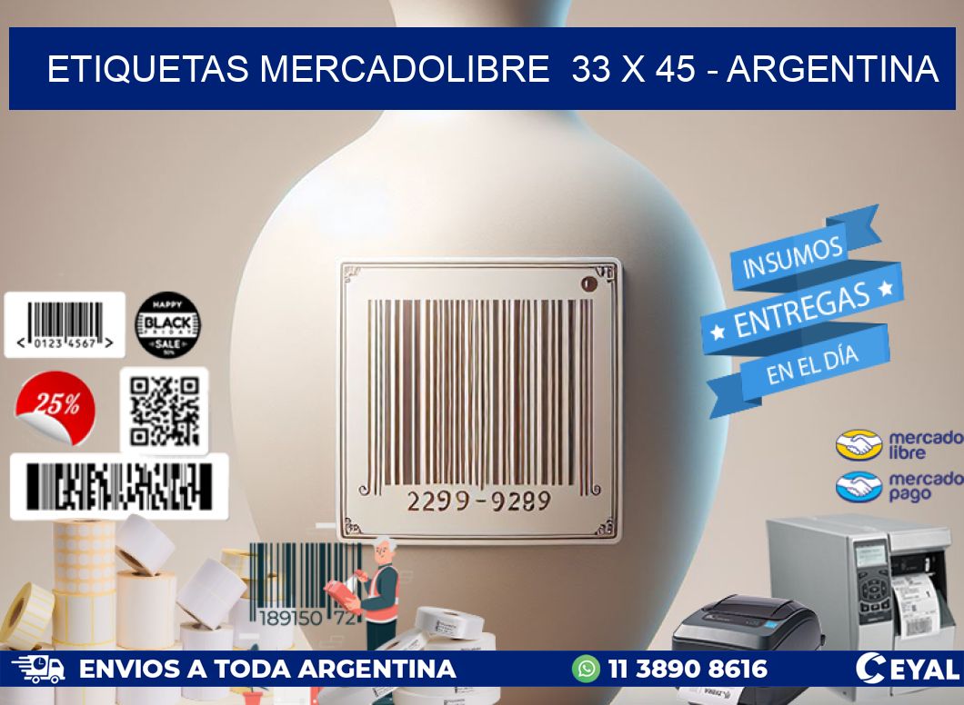 ETIQUETAS MERCADOLIBRE  33 x 45 - ARGENTINA