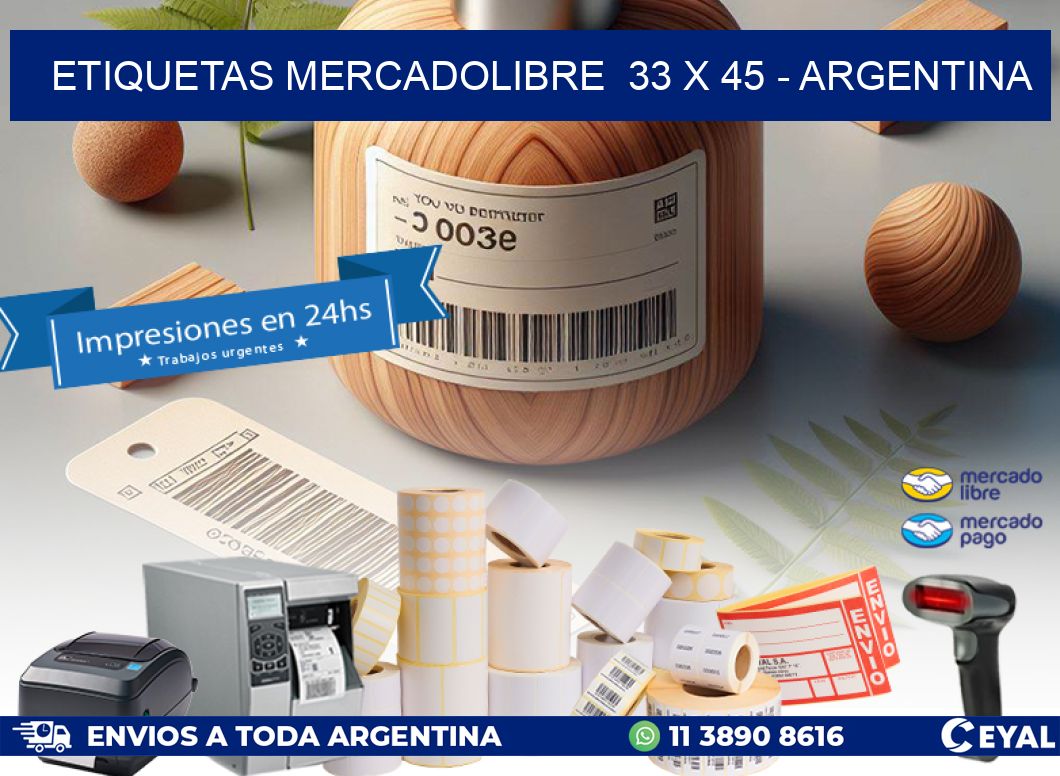 ETIQUETAS MERCADOLIBRE  33 x 45 - ARGENTINA