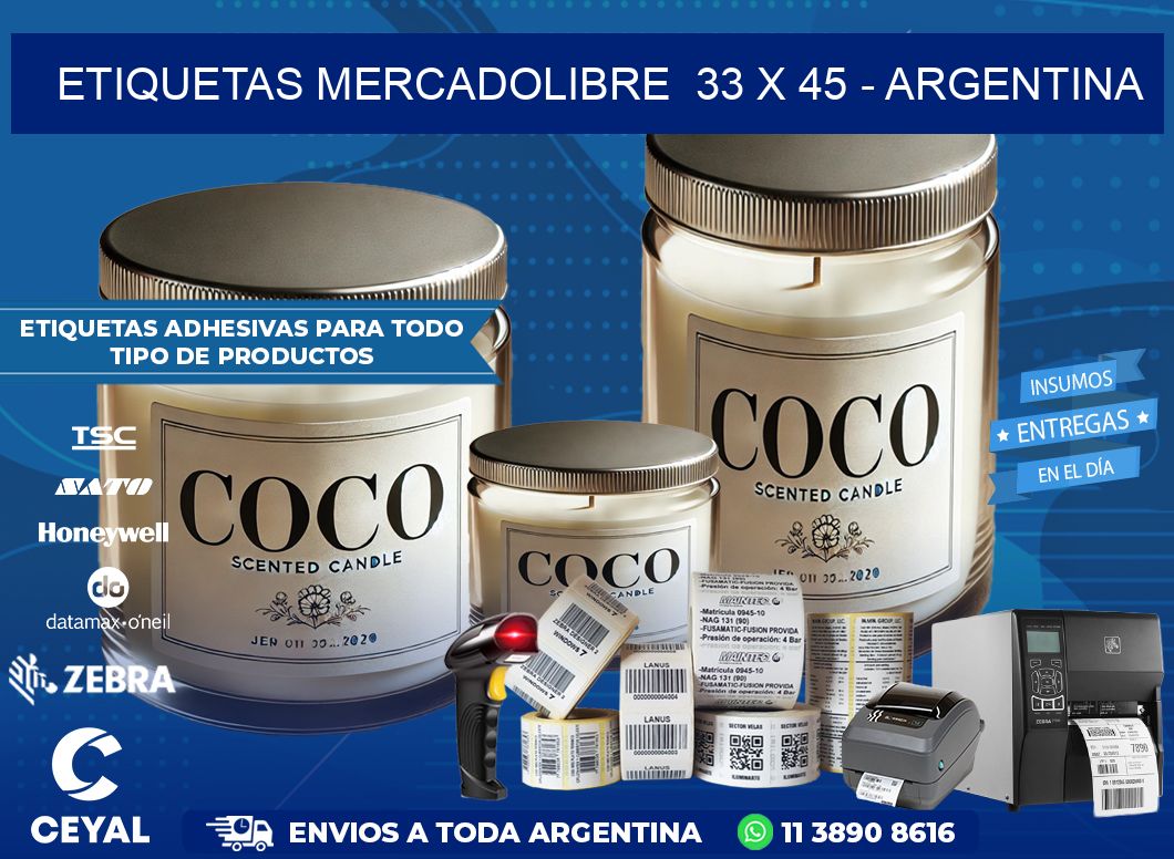 ETIQUETAS MERCADOLIBRE  33 x 45 - ARGENTINA