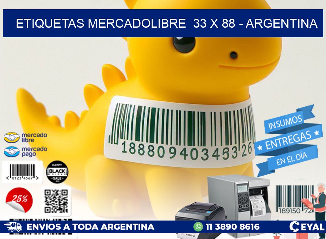 ETIQUETAS MERCADOLIBRE  33 x 88 – ARGENTINA