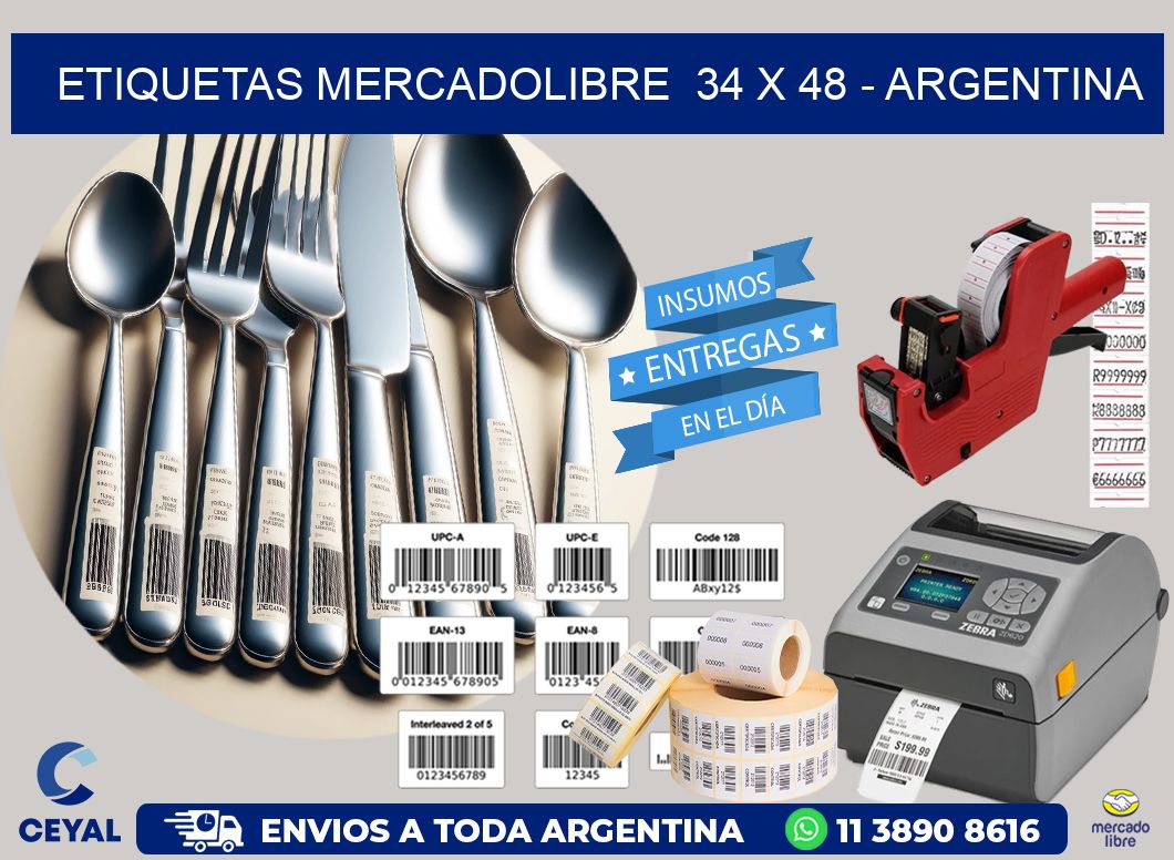 ETIQUETAS MERCADOLIBRE  34 x 48 – ARGENTINA