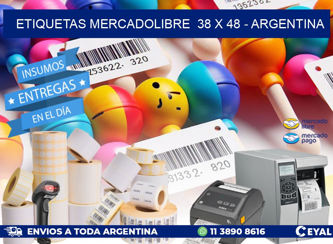 ETIQUETAS MERCADOLIBRE  38 x 48 - ARGENTINA