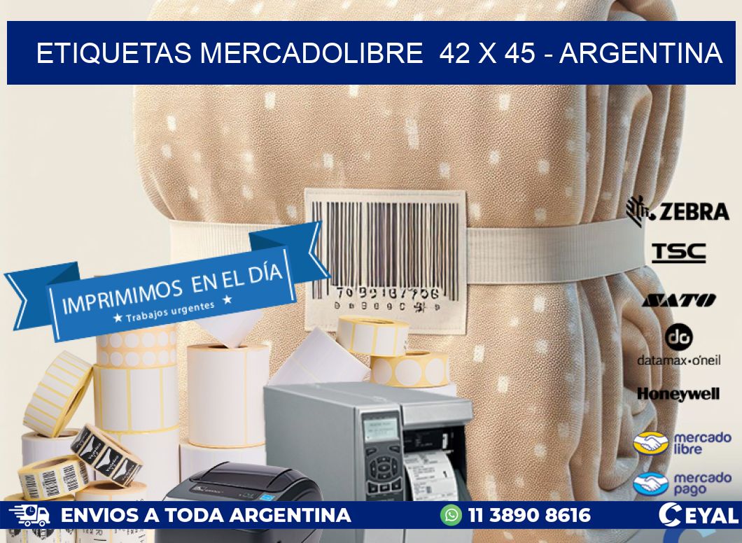 ETIQUETAS MERCADOLIBRE  42 x 45 - ARGENTINA