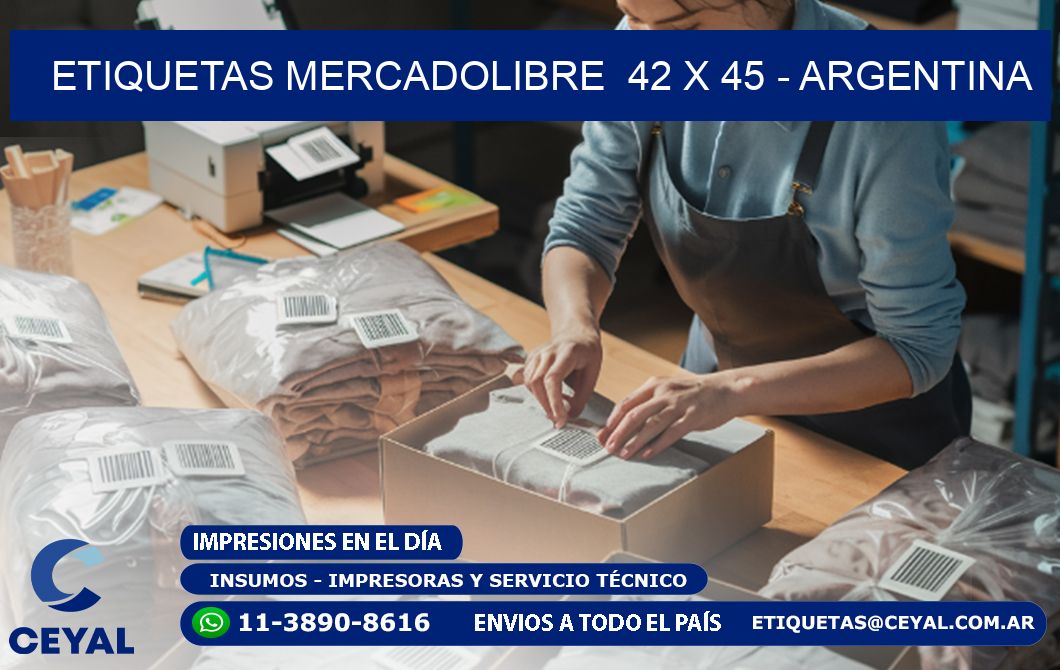 ETIQUETAS MERCADOLIBRE  42 x 45 - ARGENTINA