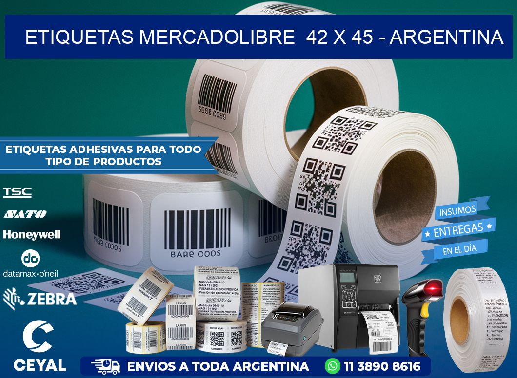 ETIQUETAS MERCADOLIBRE  42 x 45 - ARGENTINA