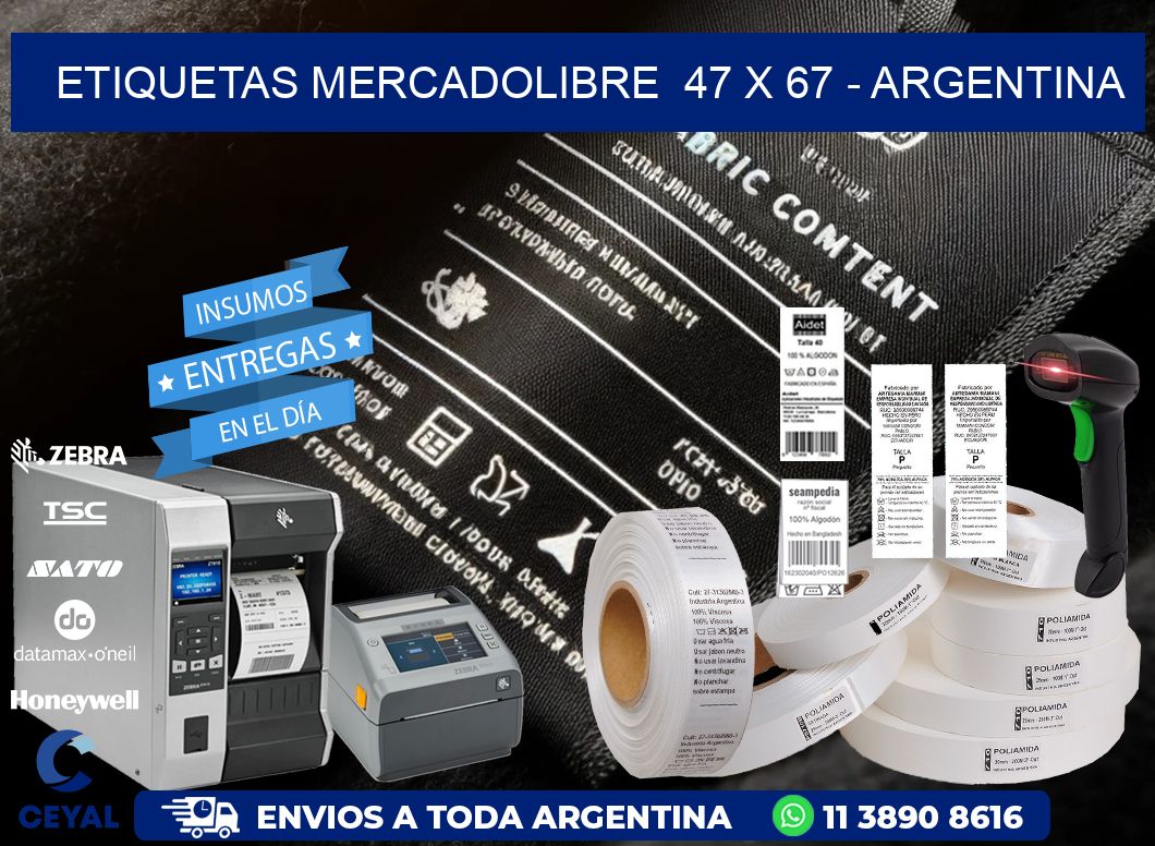 ETIQUETAS MERCADOLIBRE  47 x 67 - ARGENTINA