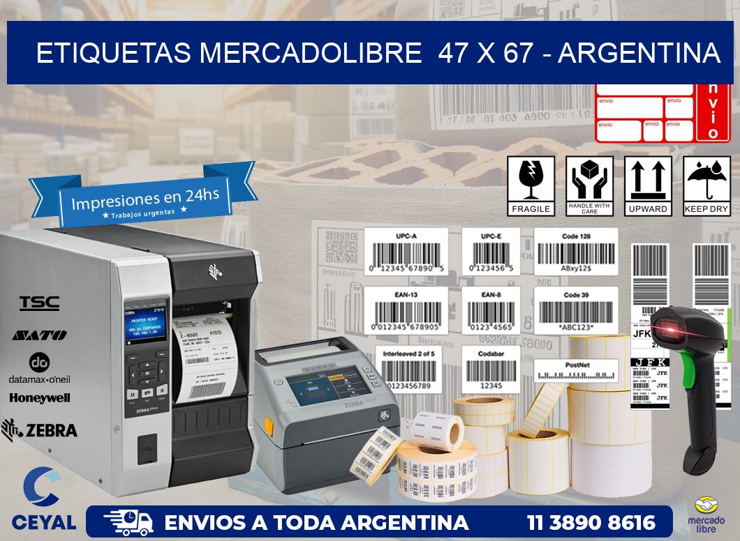 ETIQUETAS MERCADOLIBRE  47 x 67 – ARGENTINA