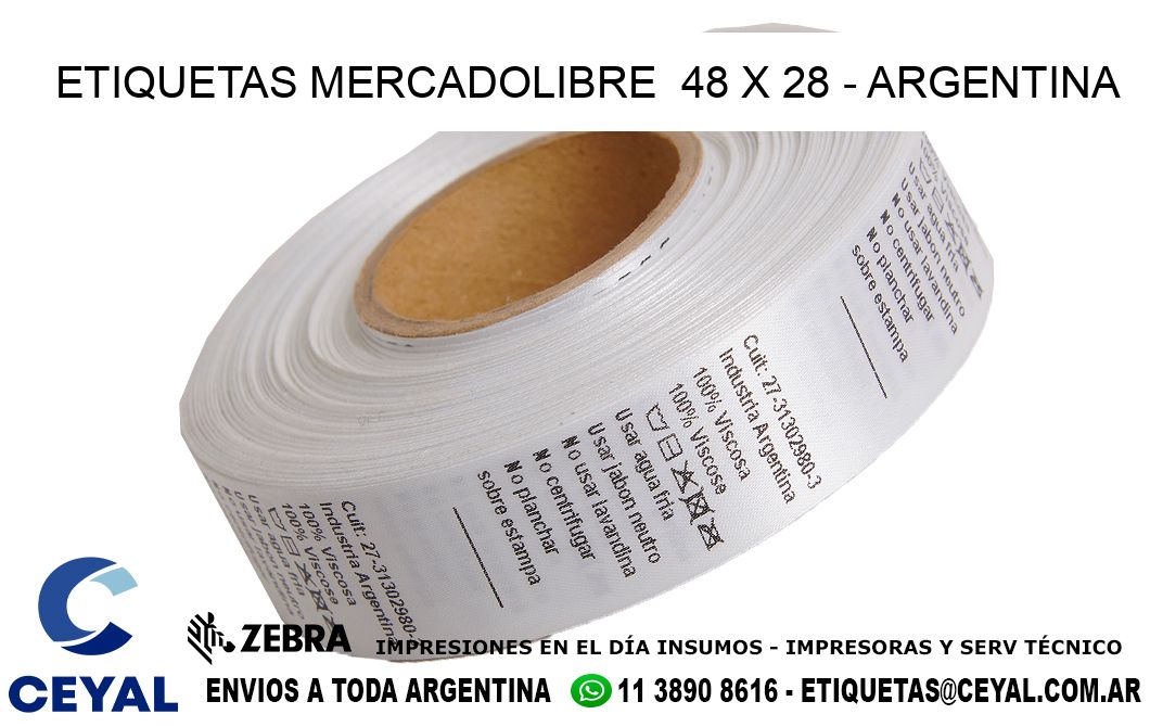 ETIQUETAS MERCADOLIBRE  48 x 28 - ARGENTINA