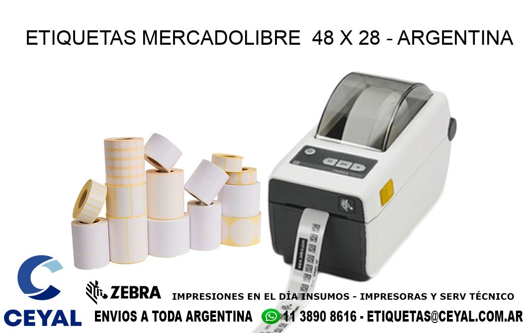 ETIQUETAS MERCADOLIBRE  48 x 28 - ARGENTINA