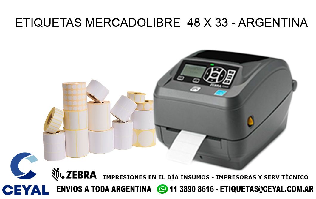 ETIQUETAS MERCADOLIBRE  48 x 33 - ARGENTINA