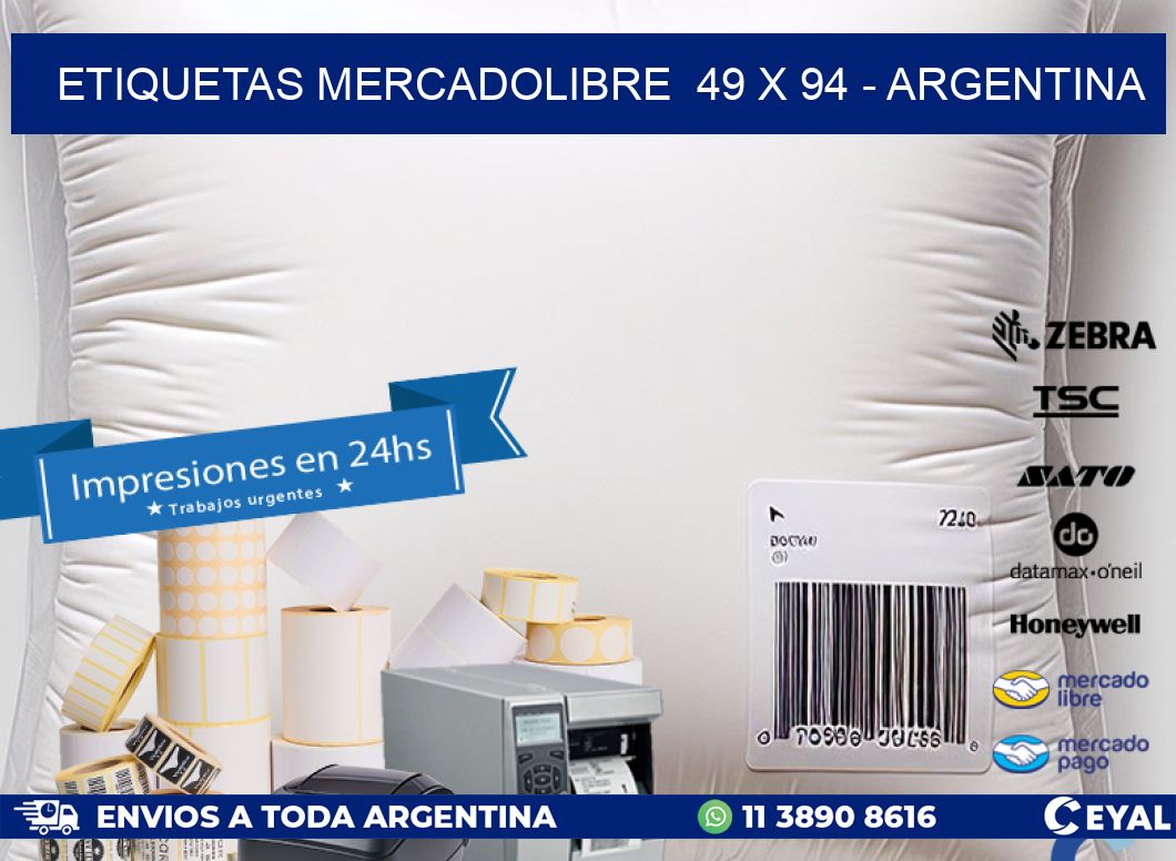 ETIQUETAS MERCADOLIBRE  49 x 94 - ARGENTINA