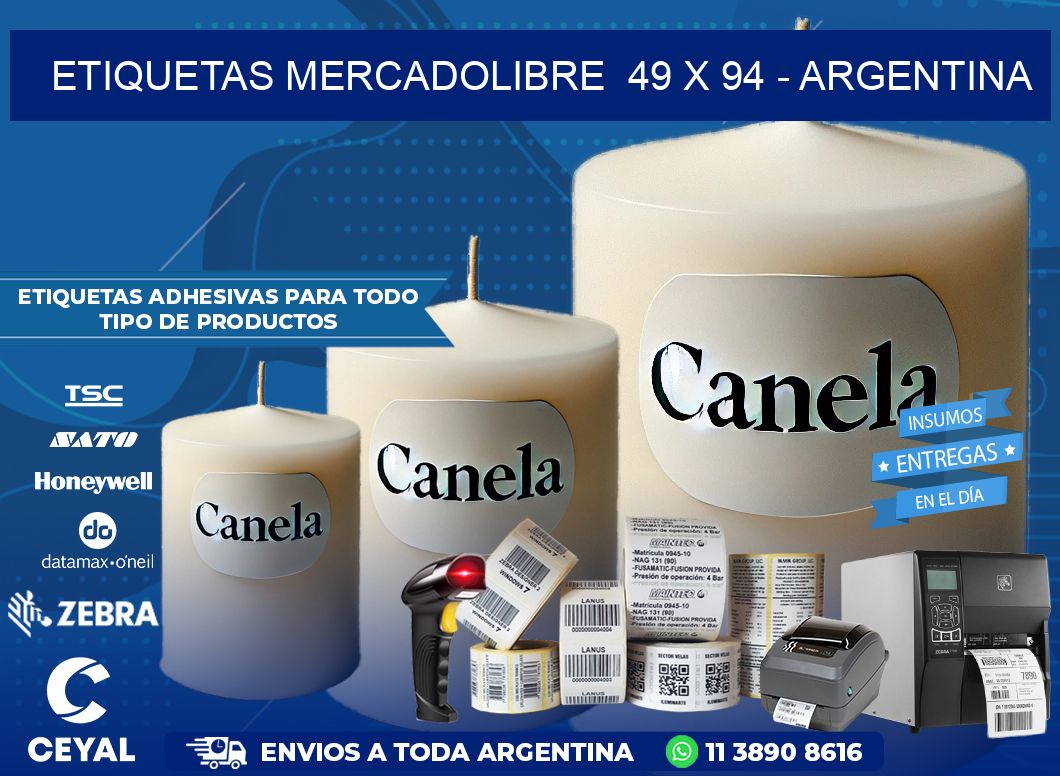 ETIQUETAS MERCADOLIBRE  49 x 94 – ARGENTINA